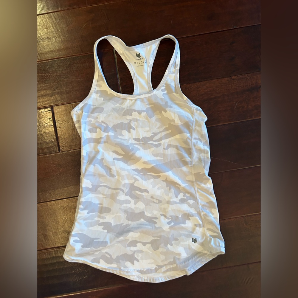 white camo tank top. size small.
